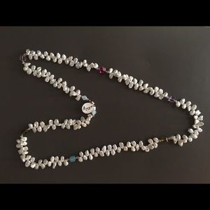 Freshwater pearl and Swarovski crystal necklace.
